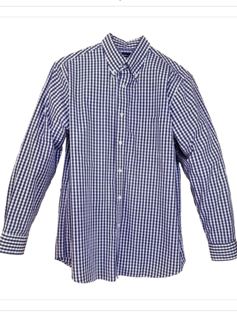 Croft & Barrow Purple White Checkered Gingham Oxford 34/35 Preppy Grandpacore